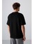 Tommy Life Siyah Pamuklu Kalın Yüzeyi Dokulu Oversize Fit Basic Erkek T-Shirt - 88341 5