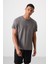 Tommy Life Koyu Gri Polyester Nefes Alan Dokulu Ince Esnek Standart Fit Erkek Performans T-Shirt - 88390 1