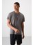 Tommy Life Koyu Gri Polyester Nefes Alan Dokulu Ince Esnek Standart Fit Erkek Performans T-Shirt - 88390 4