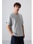 Taş Pamuklu Kalın Yüzeyi Dokulu Oversize Fit Basic Erkek T-Shirt - 88339 1