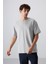 Taş Pamuklu Kalın Yüzeyi Dokulu Oversize Fit Basic Erkek T-Shirt - 88339 4