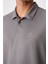 Koyu Gri Logo Baskılı Standart Kalıp Polo Yaka Aktif Spor Erkek T-Shirt - 88252 3