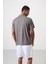 Koyu Gri Logo Baskılı Standart Kalıp Polo Yaka Aktif Spor Erkek T-Shirt - 88252 5
