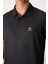 Siyah Logo Baskılı Standart Kalıp Polo Yaka Aktif Spor Erkek T-Shirt - 88252 3
