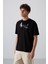 Tommy Life Siyah Pamuklu Kalın Yumuşak Dokulu Oversize Fit Baskılı Erkek T-Shirt - 88344 3