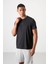 Tommy Life Siyah Polyester Nefes Alan Dokulu Ince Esnek Standart Fit Erkek Performans T-Shirt - 88384 4