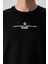 Tommy Life Sıyah/beyaz Pamuklu Kalın Yumuşak Dokulu Oversize Fit Baskılı Erkek T-Shirt - 88321 2