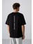 Tommy Life Sıyah/beyaz Pamuklu Kalın Yumuşak Dokulu Oversize Fit Baskılı Erkek T-Shirt - 88321 5