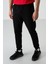Siyah Pamuklu Yumuşak Dokulu Comfort Fit Nakışlı Erkek Jogger - 82123 4