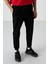 Siyah Pamuklu Yumuşak Dokulu Comfort Fit Nakışlı Erkek Jogger - 82123 5