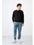Siyah Basic O Yaka Rahat Form Erkek Sweatshirt - 88053 3