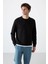 Siyah Basic O Yaka Rahat Form Erkek Sweatshirt - 88053 4