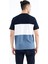 Lacivert Renk Geçişli Baskı Detaylı O Yaka Standart Kalıp Erkek T-Shirt - 88177 5