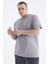 Gri Basic Kısa Kol O Yaka Büyük Beden Erkek T-Shirt - 88072 1
