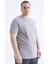 Gri Basic Kısa Kol O Yaka Büyük Beden Erkek T-Shirt - 88072 3