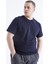 Lacivert Basic Kısa Kol O Yaka Büyük Beden Erkek T-Shirt - 88072 3