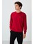 Kırmızı - Siyah Casual O Yaka Lastik Paça Pamuklu Erkek Oversize Eşofman Takımı - 85120 2