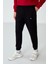 Kırmızı - Siyah Casual O Yaka Lastik Paça Pamuklu Erkek Oversize Eşofman Takımı - 85120 3