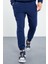 Tommy Life Indigo Erkek Yarım Fermuar Dik Yaka Lastik Paça Polar Eşofman Takımı - 85159 2
