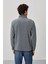 Gri Melanj Yazı Nakışlı Dik Yaka Fermuarlı Standart Kalıp Erkek Sweatshirt Polar - 87992 5
