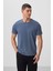Petrol Erkek Basic Kısa Kol Standart Kalıp O Yaka T-Shirt - 87911 1