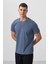 Petrol Erkek Basic Kısa Kol Standart Kalıp O Yaka T-Shirt - 87911 4