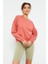 Tommy Life Pudra Kadın Basic Rahat Form O Yaka Kadın Sweatshirt-97114 4