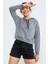 Gri Melanj Uzun Kol Rahat Form Kapüşonlu Kadın Sweatshirt - 97115 1