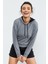 Gri Melanj Uzun Kol Rahat Form Kapüşonlu Kadın Sweatshirt - 97115 3