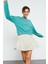 Mint Yeşili Basic Rahat Form O Yaka Kadın Sweatshirt - 97114 3