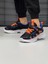 Unisex Bantlı Faylon Taban Çocuk Spor Ayakkabı-Siyah-Oranj 2