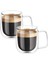 Çift Cidarlı Latte Macchiato Bardak Seti, 2 Adet Çift Duvarlı Kulplu Kahve Bardağı, 250 ml Kahve Fincanı, Cam, Cappuccino, Latte, Çay, Dondurma, Bira Için 1