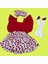Kız Bebek Karpuz Desenli Salopet Bandana ve Keçeli Çorap 3'lü Set 3