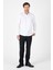 Beyaz Uzun Kol Sert Yaka Cepsiz Slim Fit %100 Pamuk Gömlek 1004250266 2