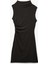 Slim Fit Drape Detaylı Dik Yaka Kolsuz Mini Elbise 1