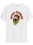 Open Minded Kafatası Baskılı Tişört %100 Pamuk Sokak Modası Tshirt 1