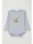 Erkek Bebek Çıtçıtlı Zıbın Body Küçük Tamirci 9 Ay-3 Yaş, Buz Mavisi 1