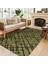 Geometrik Yeşil Pamuk Dikdörtgen Modern Desenli Pamuk Makinada Yıkanabilir Hav Toz Vermez Leke Tutmayan Kaymaz Taban Dijital Makine Baskı Salon Yolluk Mutfak Halı 4