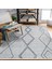 Geometrik Gri Pamuk Dikdörtgen Modern Desenli Pamuk Makinada Yıkanabilir Hav Toz Vermez Leke Tutmayan Kaymaz Taban Dijital Makine Baskı Salon Yolluk Mutfak Halı 3