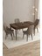 Mazaka Barok Desen 80X132 Açılabilir Mdf Masa Yemek Odası Takımı, Mutfak Takımı 4 adet Sandalye 1