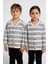 Unisex Çocuk Oversize Çizgili Hırka (3-4 Yaş 8-9 Yaş) 1