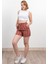 Beli Lastikli Çizgili Kısa Cepli Şort 30282 3