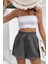 Kadın Cotton Müslin Tatil Ev Içi/dışı Kullanım Cepsiz Beli Bağcıklı Şort 5