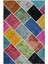 Iskece Bej Patchwork Etnik Modern Desenli Yün Hav Toz Vermez Leke Tutmayan Salon Yolluk Mutfak El Dokuma Halı 1