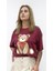 Kadın Ön Ayıcık Baskılı Owersize Tshirt 1