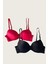 Siyah-Kırmızı 2li Mikro Kumaş Push Up Dolgulu Balenli Günlük Destekli Sütyen 3