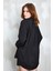 Siyah Modal Kumaş Oversize Gömlek/şort Alt-Üst Takım 27376 4