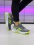Unisex Çocuk Bağcıklı Poli Taban Triko Spor Ayakkabı-Füme-Sarı 1