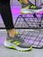 Unisex Çocuk Bağcıklı Poli Taban Triko Spor Ayakkabı-Füme-Sarı 2