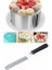 Paslanmaz Yuvarlak Ayarlanabilir Kek ve Pasta Çemberi ile Spatula Seti 1
